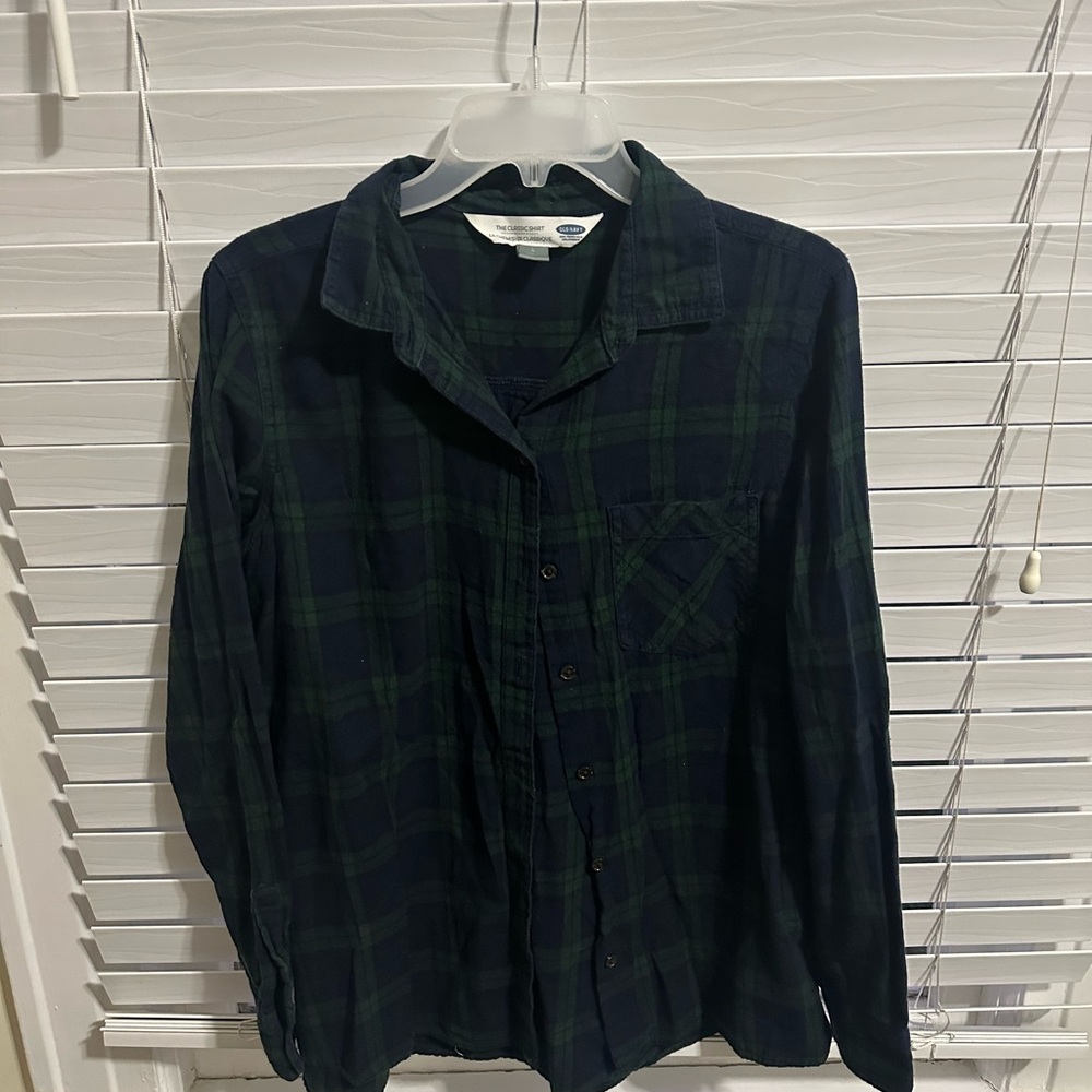 Old Navy Dark Plaid Classic Shirt
